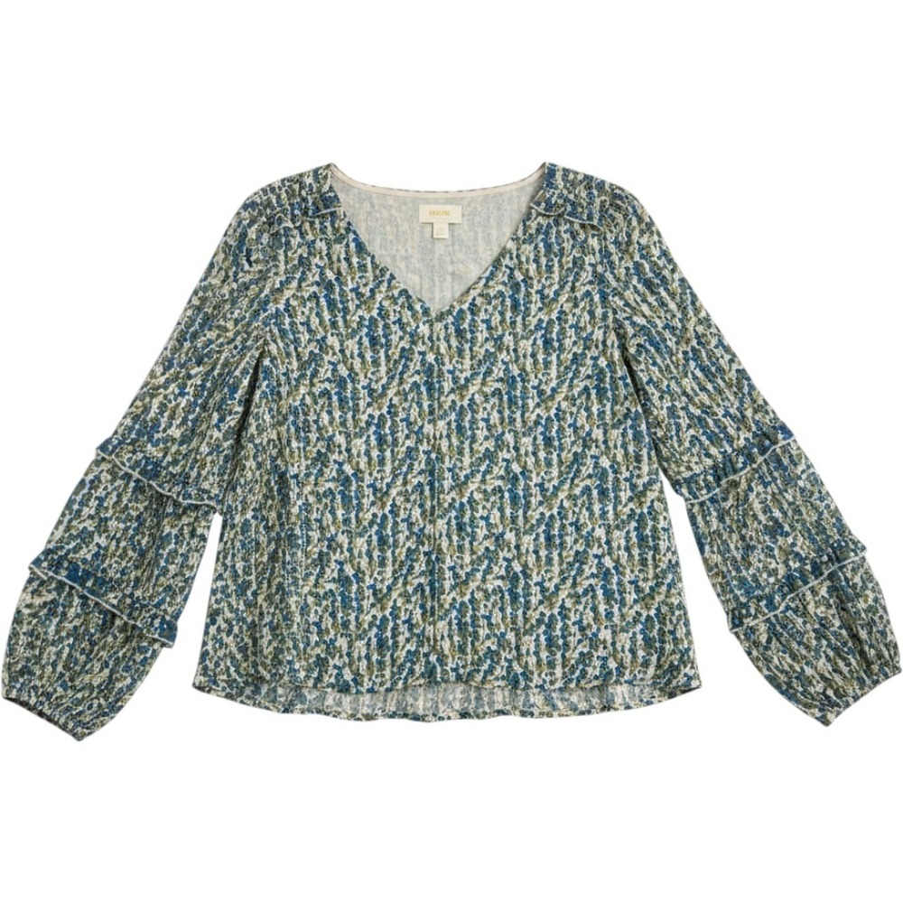 ANTHROPOLOGIE Maeve blouse cropped top XS blouse flutter peasant